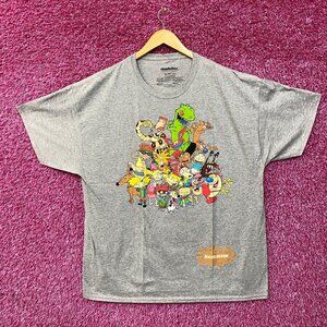 Nickelodeon 90's Cartoon Characters Mash Up T-Shirt 2XL